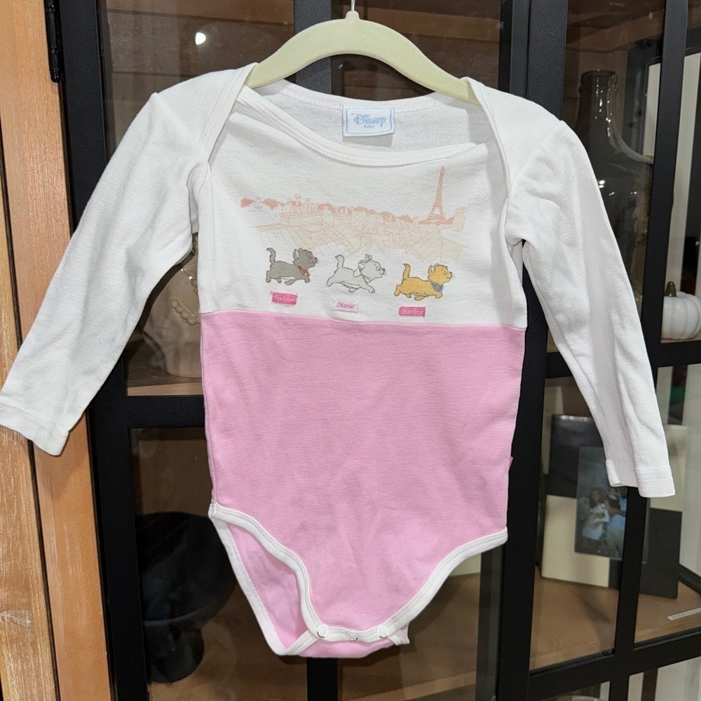 Vintage 90s Disney aristocats bodysuit onesie baby girl paris marie toulouse
